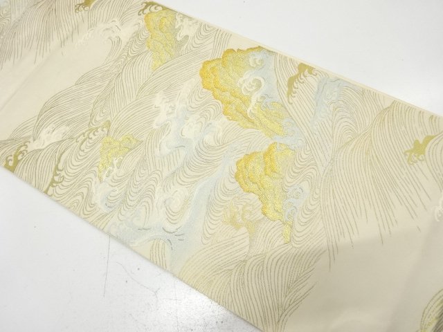 アンティーク　荒波模様織り出し袋帯（材料）